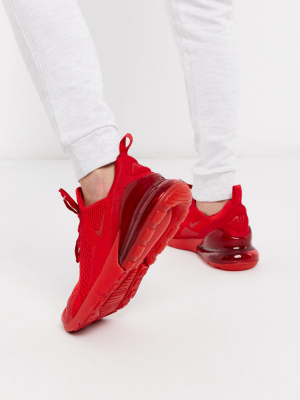 Nike Air Max 270 Trainers In Triple Red