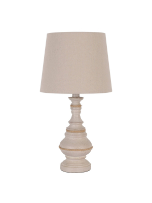 French Country Resin Table Lamp White Wash - Decor Therapy