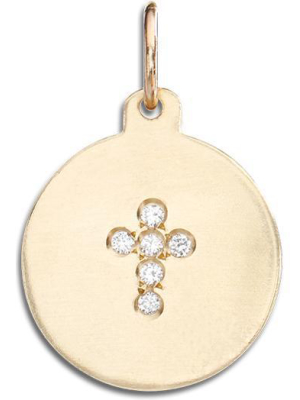 Cross Disk Charm Pavé Diamonds