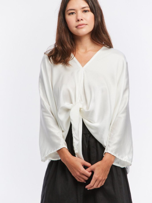 Kahlo Top, Silk Charmeuse In White