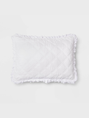 Vintage Washed Ruffle Quilt Pillow Sham - Threshold™