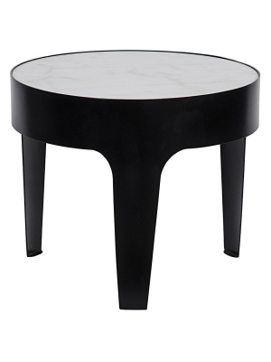 Noir Cylinder Large Side Table - Matte Black