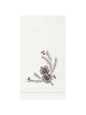 C&f Home Pinecones Guest Hemstitch Guest Towel