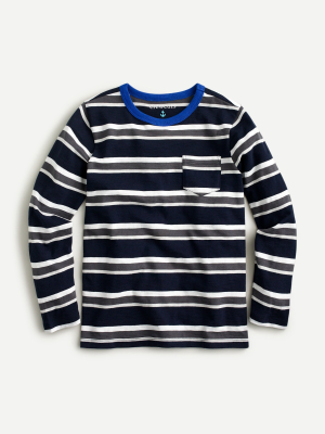 Kids' Long-sleeve Ringer T-shirt In Stripe