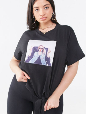 Plus Size Pop Out Graphic Tee