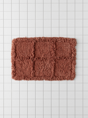 Shaggy Grid Bath Mat