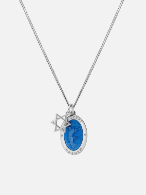 Prophet Necklace, Sterling Silver/blue