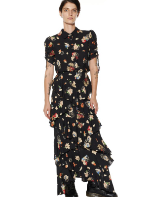 Nina Simone Floral Ruffle Skirt