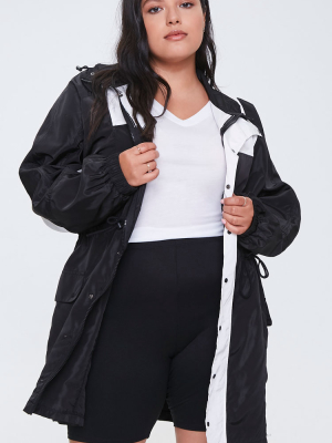 Plus Size Colorblock Utility Jacket