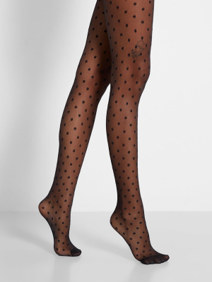 Can't Help But Be Spotted Sheer Tights