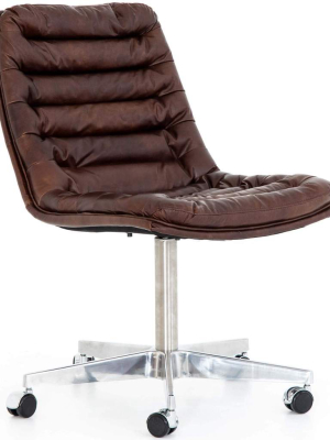 Malibu Leather Office Chair, Antique Whiskey