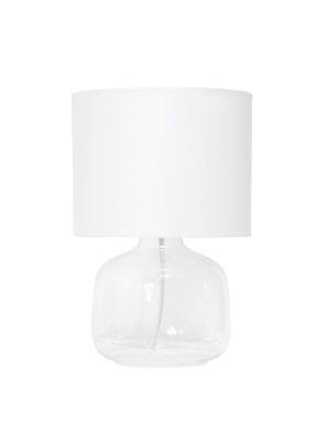 Glass Table Lamp With Fabric Shade Fresh White - Simple Designs