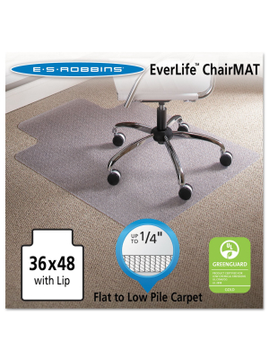 3'x4' Rectangle Solid Office Chair Mat Clear - Es Robbins