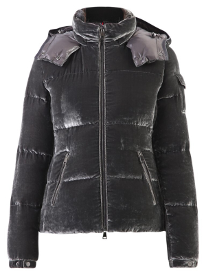 Moncler Velvet Hooded Down Jacket