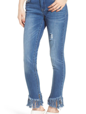 Blank Nyc Low Key Judging Fray Hem Skinny Jeans