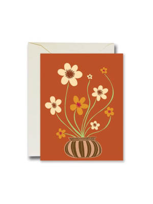 Orange Friendly Flowers Card