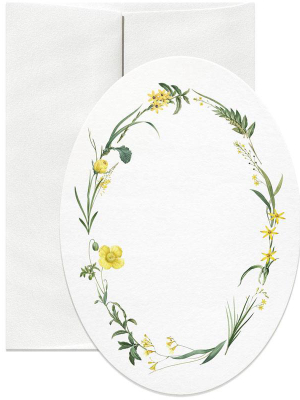 Yellow Oval Greeting Card