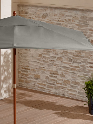 Rectangular Sunbrella ® Graphite Patio Umbrella With Eucalyptus Frame