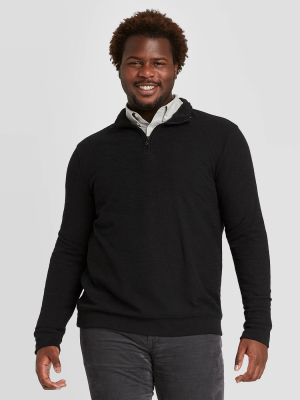 Men's Big & Tall Standard Fit 1/4th Zip Sherpa Knit Sweatshirt- Goodfellow & Co™