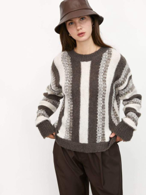 Vanya Brown Striped Sweater