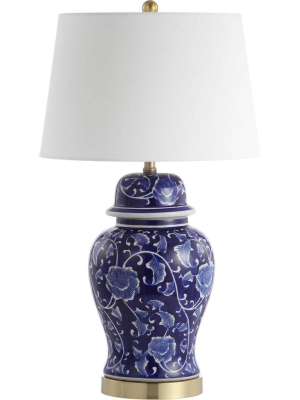 Ahmed Table Lamp Navy/white (set Of 2)