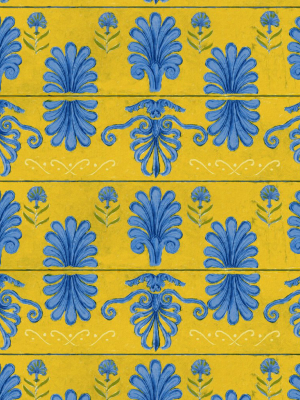 Mykonos Villa Motif Wallpaper In Lemon From The Sundance Villa Collection By Mind The Gap