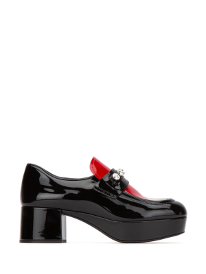 Miu Miu Crystal Embellished Platform Loafers