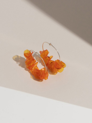 Alice Upcycled Hoop Earrings - Orange