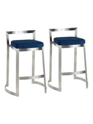 Set Of 2 Fuji Dlx Contemporary Barstools - Lumisource