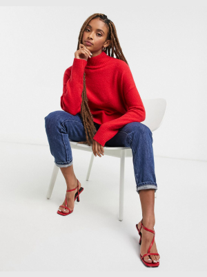 & Other Stories Cropped Sweater In Red