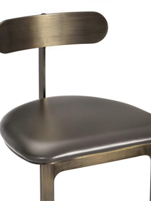 Hollis Counter Stool In Grey & Bronze