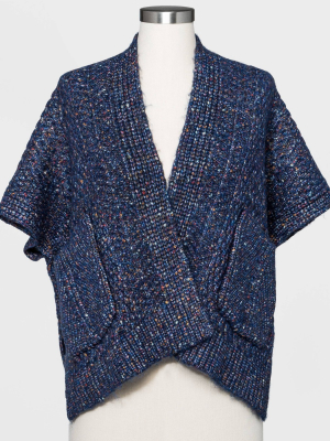 Women's Knit Kimono Jacket - Universal Thread™ Navy One Size