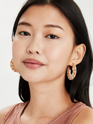 Aeo Raffia + Gold Hoop Earrings 2-pack