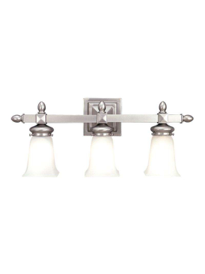 Cumberland 3 Light Bath Bracket Satin Nickel