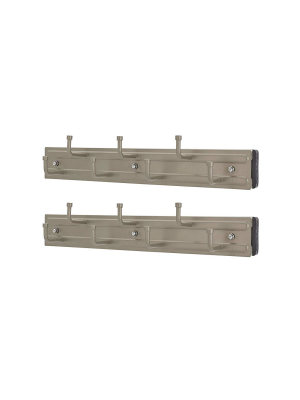 Rev A Shelf Belt Scarf Holder Side Mounted Pullout For Closet, Nickel (2 Pack)