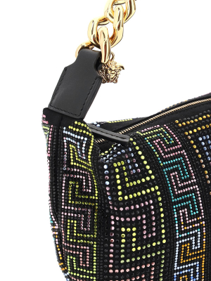 Versace Crystal-embellished Chain Detailed Shoulder Bag