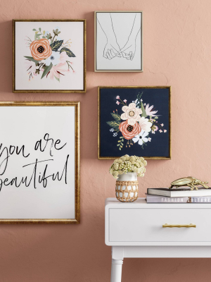 16" X 20" You Are Beautiful Framed Wall Art White/black - Opalhouse™