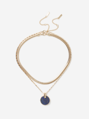 **lapis Multirow Necklace