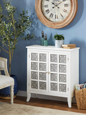 Modern 2 Door Wooden Cabinet White - Olivia & May