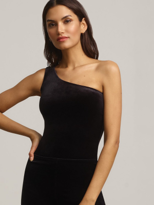 Velvet One-shoulder Bodysuit