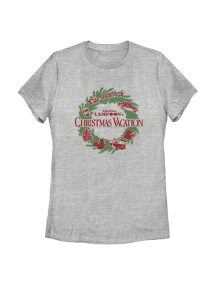 Women's National Lampoon's Christmas Vacation Wreath Logo T-shirt