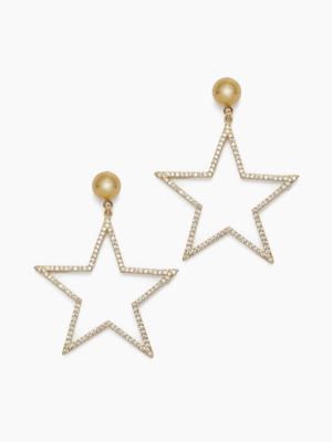 Shining Star Rhinstone Earrings - Gold