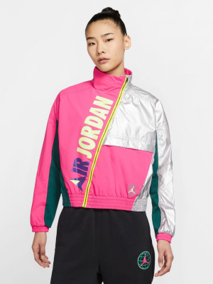 Nike Jordan Urban Mtn Logo Jacket In Pink/reflective Silver