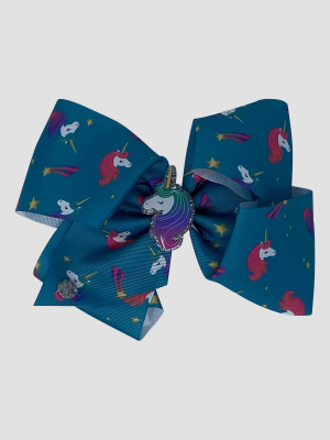 Girls' Jojo Siwa Unicorn Bow Hair Clip - Blue