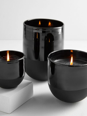 Two-toned Black Glass Candles- Cedarwood Moss (lavandin & Fresh Cedarwood)