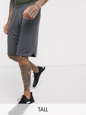 Asos 4505 Tall Jersey Training Shorts In Dark Gray