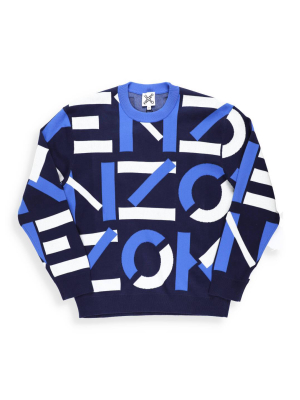 Kenzo Allover Logo Intarsia Jumper