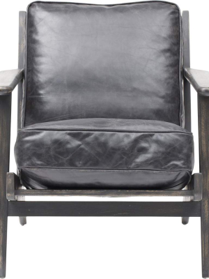 Brooks Leather Lounge Chair, Ebony