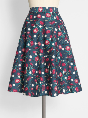 Modcloth X Collectif Persimmon Proclivity A-line Skirt