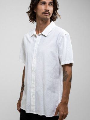 Classic Linen Ss Shirt Vintage White